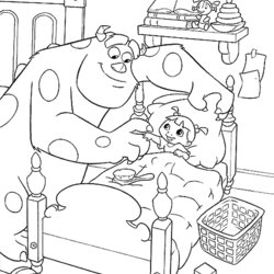 Splendid Coloring Pages Monsters Inc Home Popular