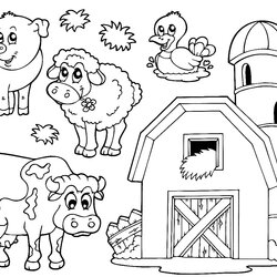 Spiffing Coloring Pages Of Farm Animals For Preschoolers At Printable Preschool Color Print
