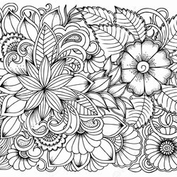 Fall Coloring Pages For Adults Best Kids Advanced Printable Relaxing Flower Adult Calming Pattern Flowers