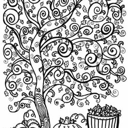 Fine Get This Printable Autumn Coloring Pages For Adults Fall Adult Color Tree Sheets Colouring Doodles Kids