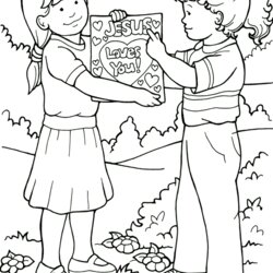 Excellent Friendship Coloring Pages Best For Kids Jesus Good Friends Loves Sheets Bible Children Sharing