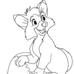 Wonderful Fox Coloring Pages Free Printable Hound Baby Cute Disney Cartoon Colouring Arctic Kids Adult