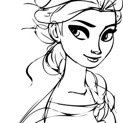 Elsa Frozen Coloring Page At Free Printable Pages Disney Princess Drawing Anna Muslim Body Color Print Sheets