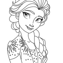 Swell Elsa Coloring Page Printable Pages