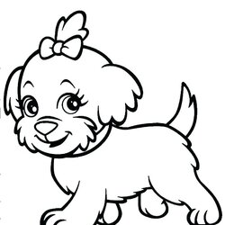 Champion Cute Baby Puppy Coloring Pages At Free Printable Dog Print Color Sheets