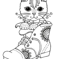 Marvelous Kitten Coloring Pages Printable For