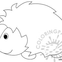 Champion Hedgehog Coloring Sheet Page Autumn