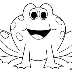 Frogs Coloring Page Frog Pages Outline Kids Template Clip Preschool Printable Cute Cartoon Baby Animal