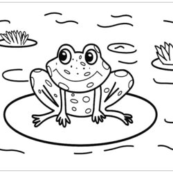High Quality Frog Coloring Pages For Children Frogs Kids Cute
