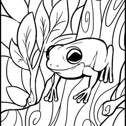 Spiffing Cute Frog Coloring Pages Free Download On Tree Outlines Eyed Cartoon