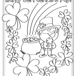 Marvelous Free Printable St Patrick Day Coloring Pages Sheets Saint Happy Activity Leprechaun Kids Gold Pot