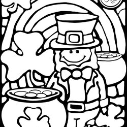 Spiffing St Patrick Day Coloring Pages Elegant Rainbows And Pop Up Books Luck Of Sheet Sheets Cute Leprechaun