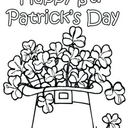 Happy St Day Coloring Pages At Free Download Printable Shamrock Kids Patrick Adults Print Spring Saint Sheets