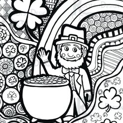 Great Coloring Pages St Day At Free Download Adults Patrick Irish Printable Color Sheets Leprechaun Print
