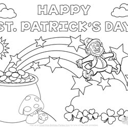 St Day Coloring Rainbow Leprechaun Kids Pages Patrick Printable Pot Gold Birthday Crafts Sheets Colouring
