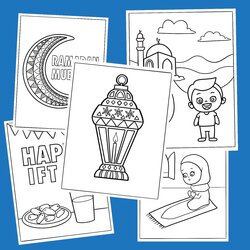 Ramadan Mubarak Coloring Page Busy Shark Happy Free Printable Pages For Kids