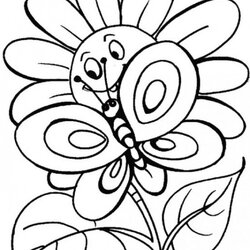 Get This Flowers Coloring Pages Kids Printable Butterfly Butterflies Lapin Fit