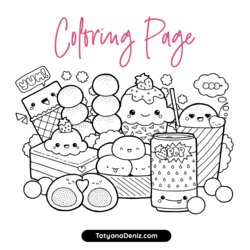 Sublime Sweets Doodle Free Coloring Page Doodles Desserts Food Cover