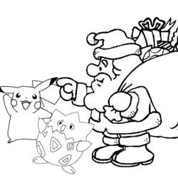 Excellent Pokemon Christmas Coloring Pages At Free Printable Sheets Santa Merry Hat Color Print Holidays