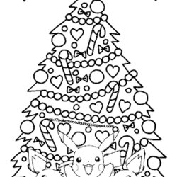 Pokemon Christmas Coloring Pages Printable Including The Super Gigantic