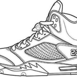 Air Jordan Coloring Pages At Free Printable Shoes Michael Shoe Drawing Color Sheets Outlines Nike Sneaker