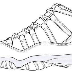 Sterling Best Jordan Coloring Images On Air Sheets Retro Xi Drawing Shoe