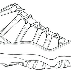 Outstanding Jordan Shoes Coloring Pages At Free Printable Shoe Drawing Nike Tennis Sneakers Sketch Air Print