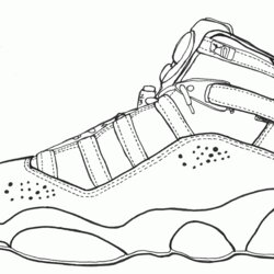 Sublime Jordan Shoes Coloring Page Home Pages Drawing Popular Retro