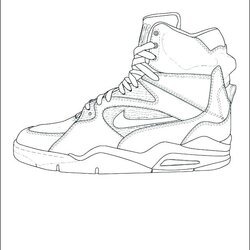 Supreme Jordan Coloring Pages At Free Printable Air Shoes Color Michael Drawing Nike Shoe Basketball Print
