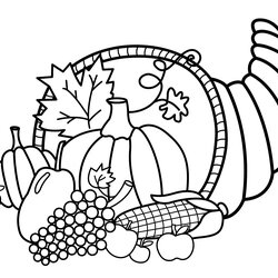 Peerless Thanksgiving Coloring Pages At Free Printable Kids Adults November Cornucopia Print Turkey Preschool