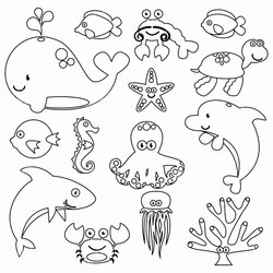 The Highest Quality Sea Creatures Coloring Page Unique Book Incredible Line Dolphin