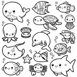 Best Ocean Animals Coloring Pages For Kids Printable Animal Sheet Collection
