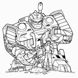 Rescue Bots Coloring Pages Best For Kids Transformers Transformer Boulder Colouring Bot Print Printable Color