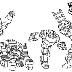 Admirable Rescue Bots Chase Coloring Pages Printable Characters