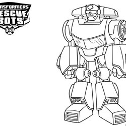 Super Transformers Rescue Bots Chase Coloring Page Printable Pages Print Book