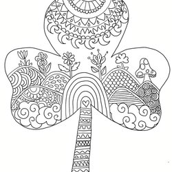 Preeminent St Day Coloring Pages For Adults Shamrock Celtic