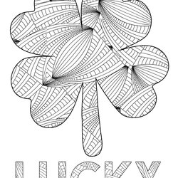Super Free Printable St Day Templates Download Lucky Shamrock Coloring Page