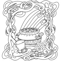 Very Good Printable St Day Coloring Pages For Adults Kids Homemade Gifts Made Easy Pot Of Gold