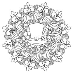 Brilliant Free St Day Coloring Page Simply Love Pages Leprechaun Hat Mandala