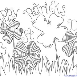Splendid St Patrick Day Printable Coloring Pages For Adults Kids Doodle Alley Sheets Clover Cute Book Easy