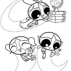 Very Good Cartoon Network Coloring Page Girls Pages Sheets Kids Puff Power Printable Colouring Print Girl