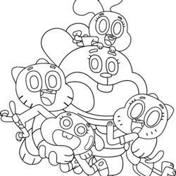 The Highest Standard Cartoon Network Coloring Pages Home Gumball Amazing Family Color Printable Characters