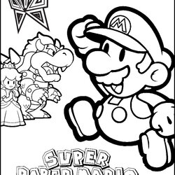 Worthy Mario Coloring Pages Black And White Super Drawings For You To Colour Color