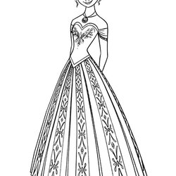 Magnificent Princess Elsa And Anna Coloring Pages At Free Dress Queen Beautiful Colouring Printable Sister