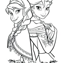Cool Princess Elsa And Anna Coloring Pages At Free Frozen Printable Print Color