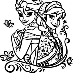 Peerless Elsa And Anna Coloring Pages To Print At Free Princess Disney Printable Color Frozen Marvelous