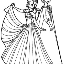 Supreme Elsa And Anna Coloring Pages Home Colouring Printable Print Part Color Frozen Kids Girls Elegant