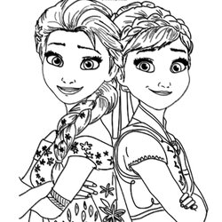 Excellent Elsa And Anna Coloring Pages The Daily Page