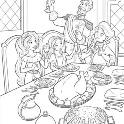 High Quality Elena Isabel Having Dinner Coloring Page Free