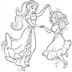 Sublime Elena And Isabel Dancing Coloring Page Free Printable Pages Categories